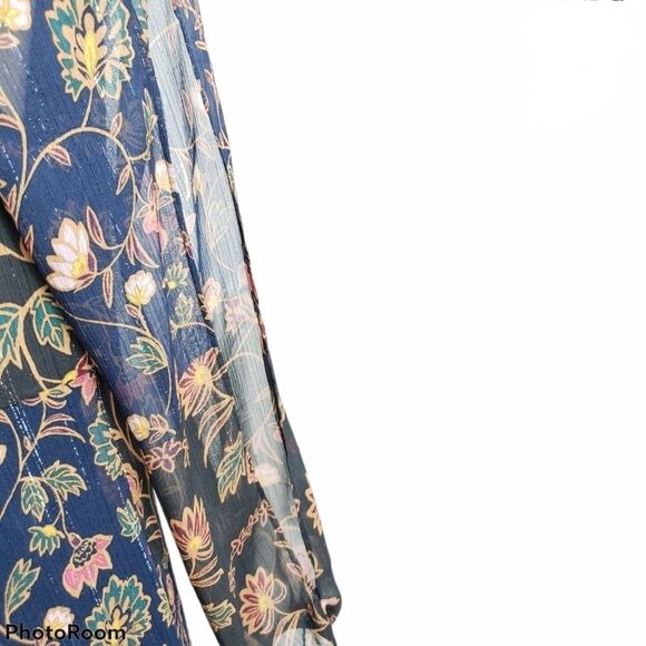 BcbgenerationMetallic‎ Floral Bow Back Dress XXS - Picture 13 of 13